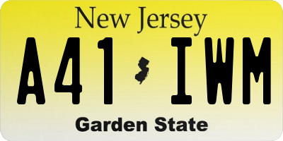 NJ license plate A41IWM