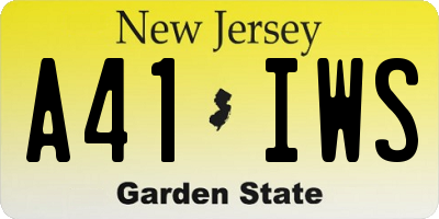 NJ license plate A41IWS