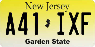 NJ license plate A41IXF