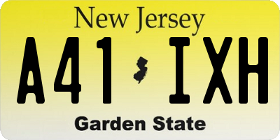NJ license plate A41IXH