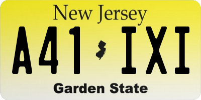 NJ license plate A41IXI
