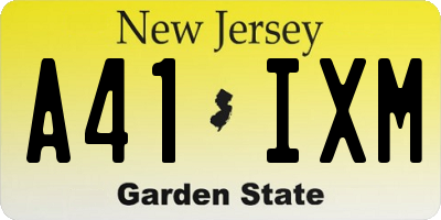 NJ license plate A41IXM