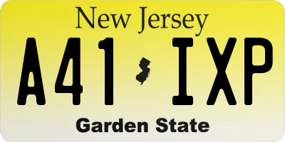NJ license plate A41IXP