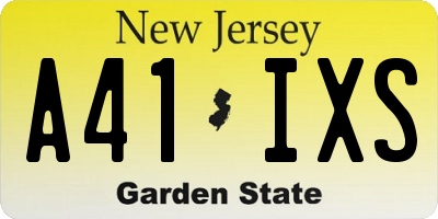 NJ license plate A41IXS