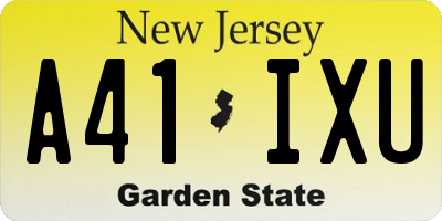 NJ license plate A41IXU