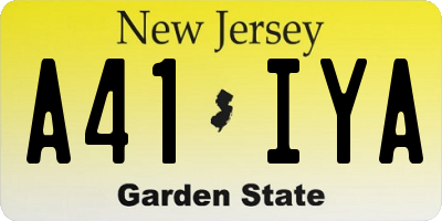 NJ license plate A41IYA