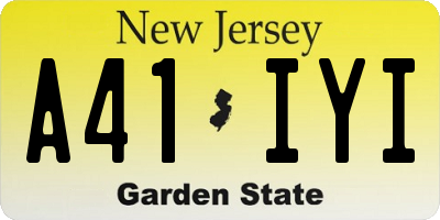 NJ license plate A41IYI