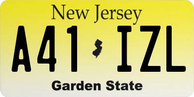 NJ license plate A41IZL