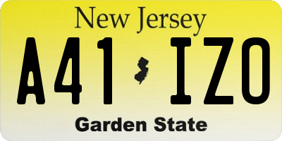 NJ license plate A41IZO