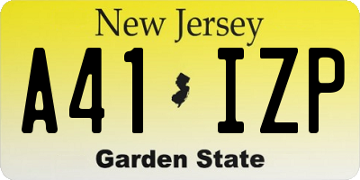 NJ license plate A41IZP