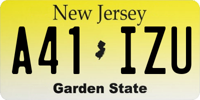 NJ license plate A41IZU