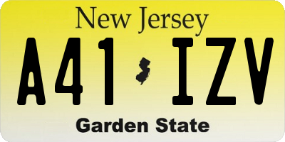 NJ license plate A41IZV