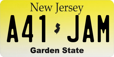 NJ license plate A41JAM