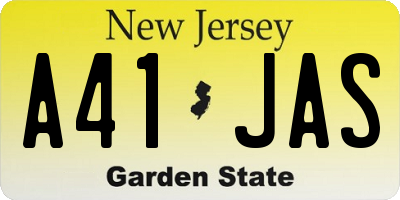 NJ license plate A41JAS