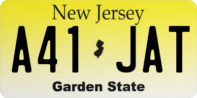 NJ license plate A41JAT