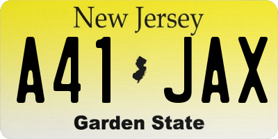NJ license plate A41JAX