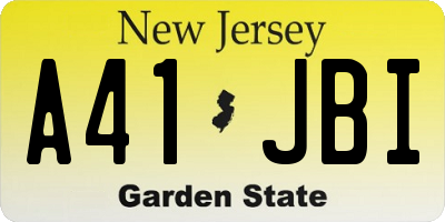NJ license plate A41JBI