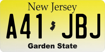 NJ license plate A41JBJ