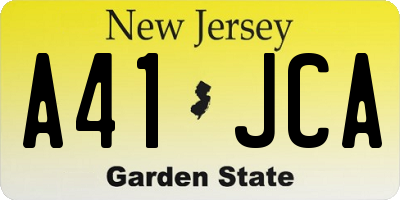 NJ license plate A41JCA