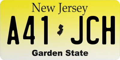 NJ license plate A41JCH