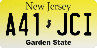 NJ license plate A41JCI