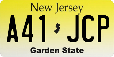 NJ license plate A41JCP