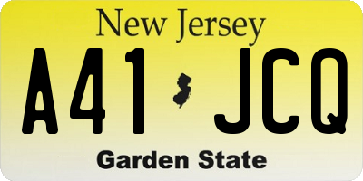 NJ license plate A41JCQ