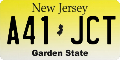 NJ license plate A41JCT