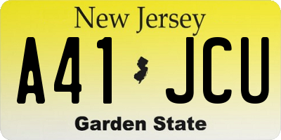 NJ license plate A41JCU