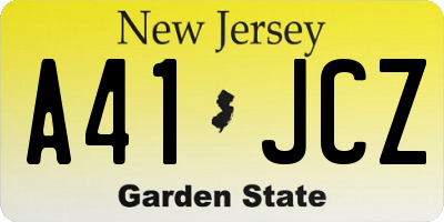 NJ license plate A41JCZ