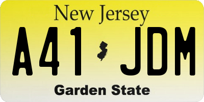 NJ license plate A41JDM