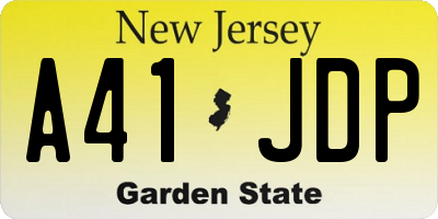 NJ license plate A41JDP