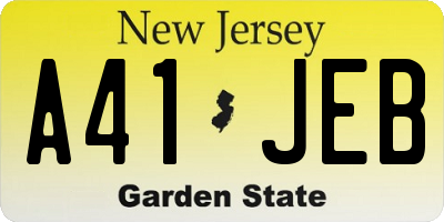 NJ license plate A41JEB