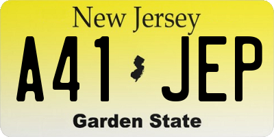 NJ license plate A41JEP