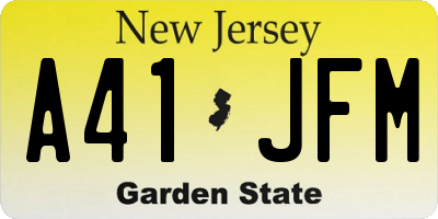 NJ license plate A41JFM