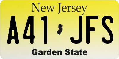 NJ license plate A41JFS