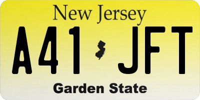NJ license plate A41JFT