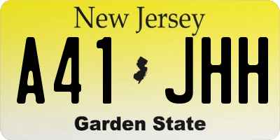 NJ license plate A41JHH