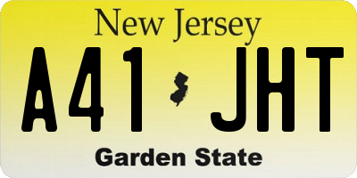 NJ license plate A41JHT