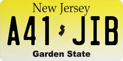 NJ license plate A41JIB