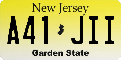 NJ license plate A41JII