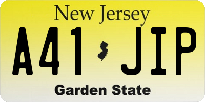 NJ license plate A41JIP