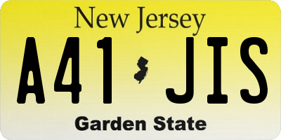 NJ license plate A41JIS