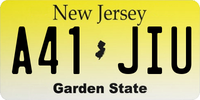 NJ license plate A41JIU