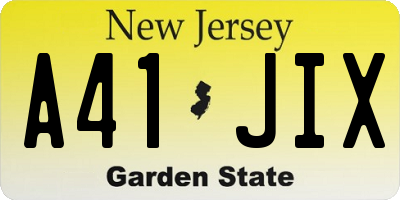 NJ license plate A41JIX