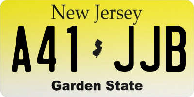 NJ license plate A41JJB