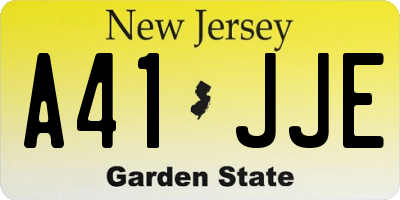 NJ license plate A41JJE