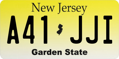 NJ license plate A41JJI