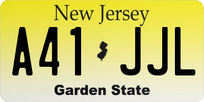 NJ license plate A41JJL