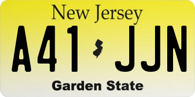 NJ license plate A41JJN